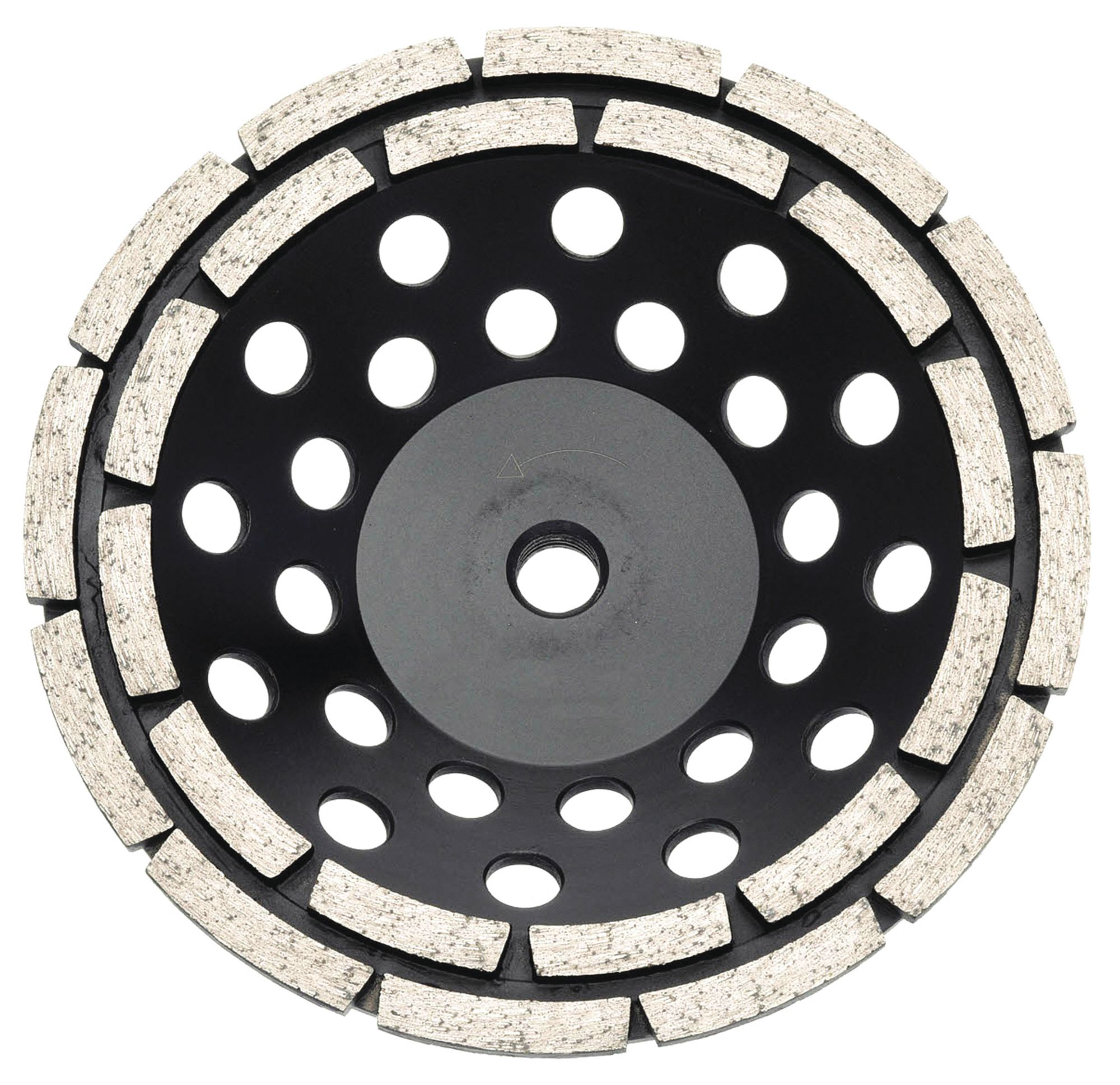 Segment Cup Grinding Wheel: Double Row, 7" Dia, 5/8"-11 Arbor, 12 Segment, Vari-Grind G65