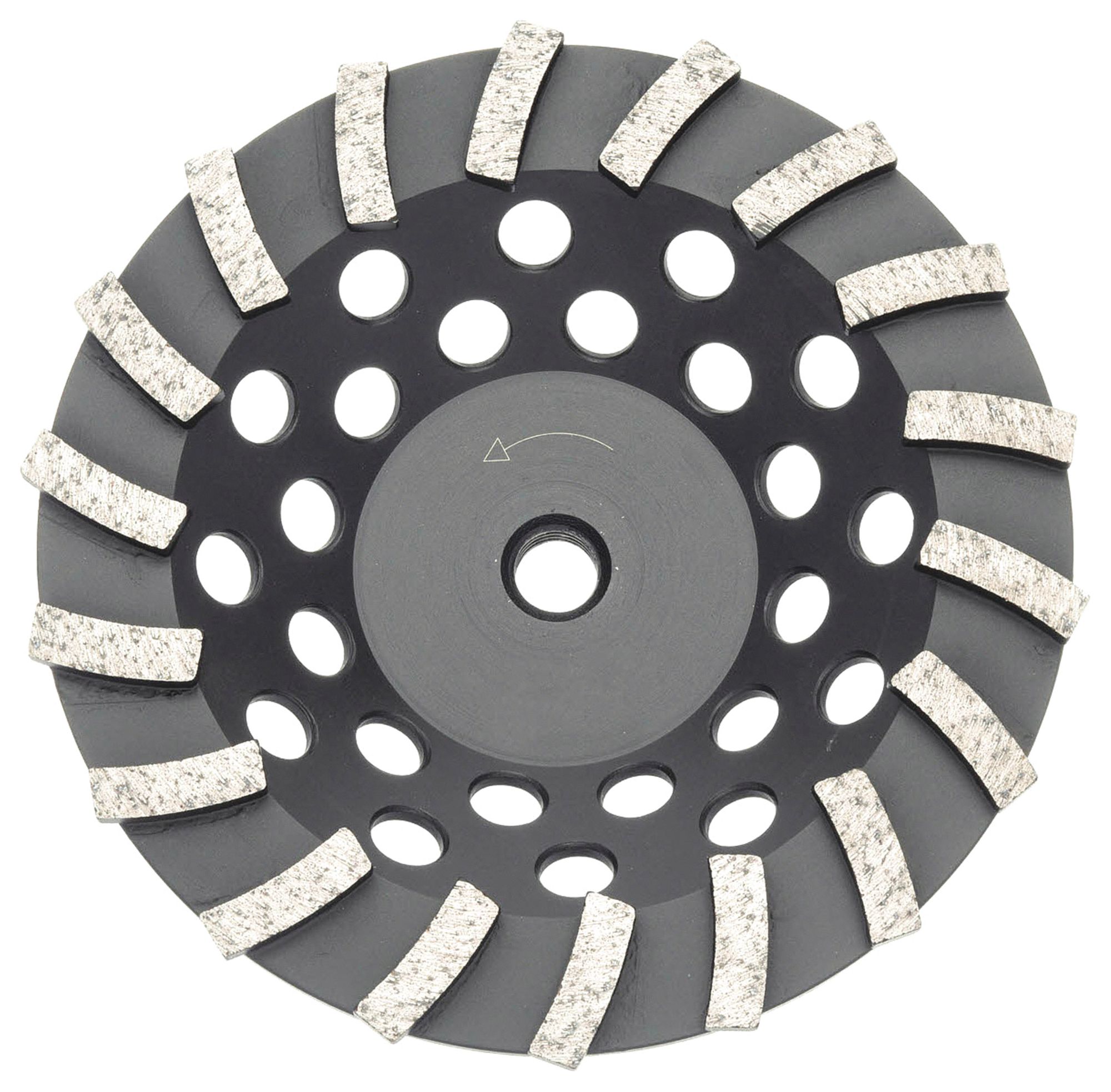 Segment Cup Grinding Wheel: Turbo, 7" Dia, 5/8"-11 Arbor, 18 Segment, Vari-Grind G50