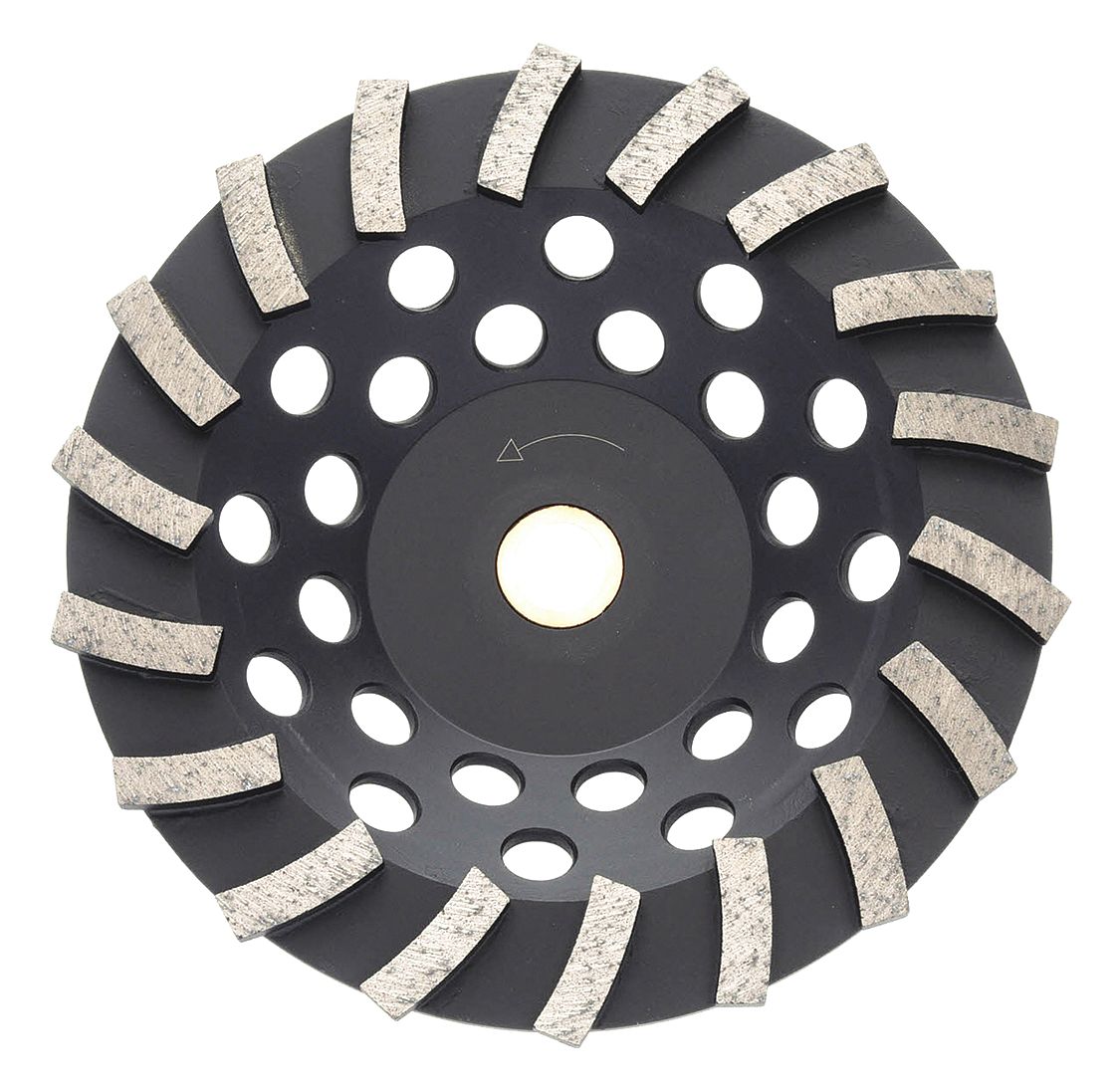Segment Cup Grinding Wheel: Turbo, 7" Dia, 5/8-7/8" Arbor, 18 Segment, Vari-Grind G50
