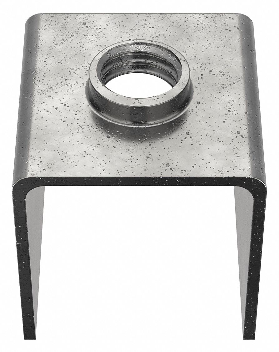 TJnt Fstr, Stl, 5/16"-18, 16ga, 1in, Sqr, 10PK