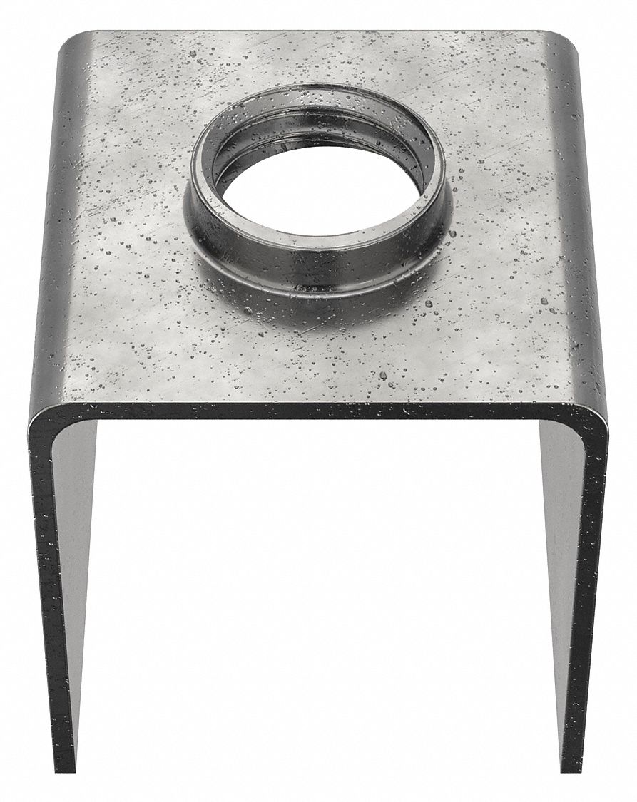 TJnt Fstr, Stl, 3/8"-16, 18ga, 1in, Sqr, 10PK