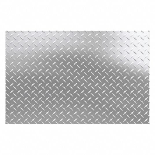 1009 Carbon Steel Rectangular Tread Plate: Diamond, 3/16 in Thick, 24 in x  4 ft Nominal Size (LxW)