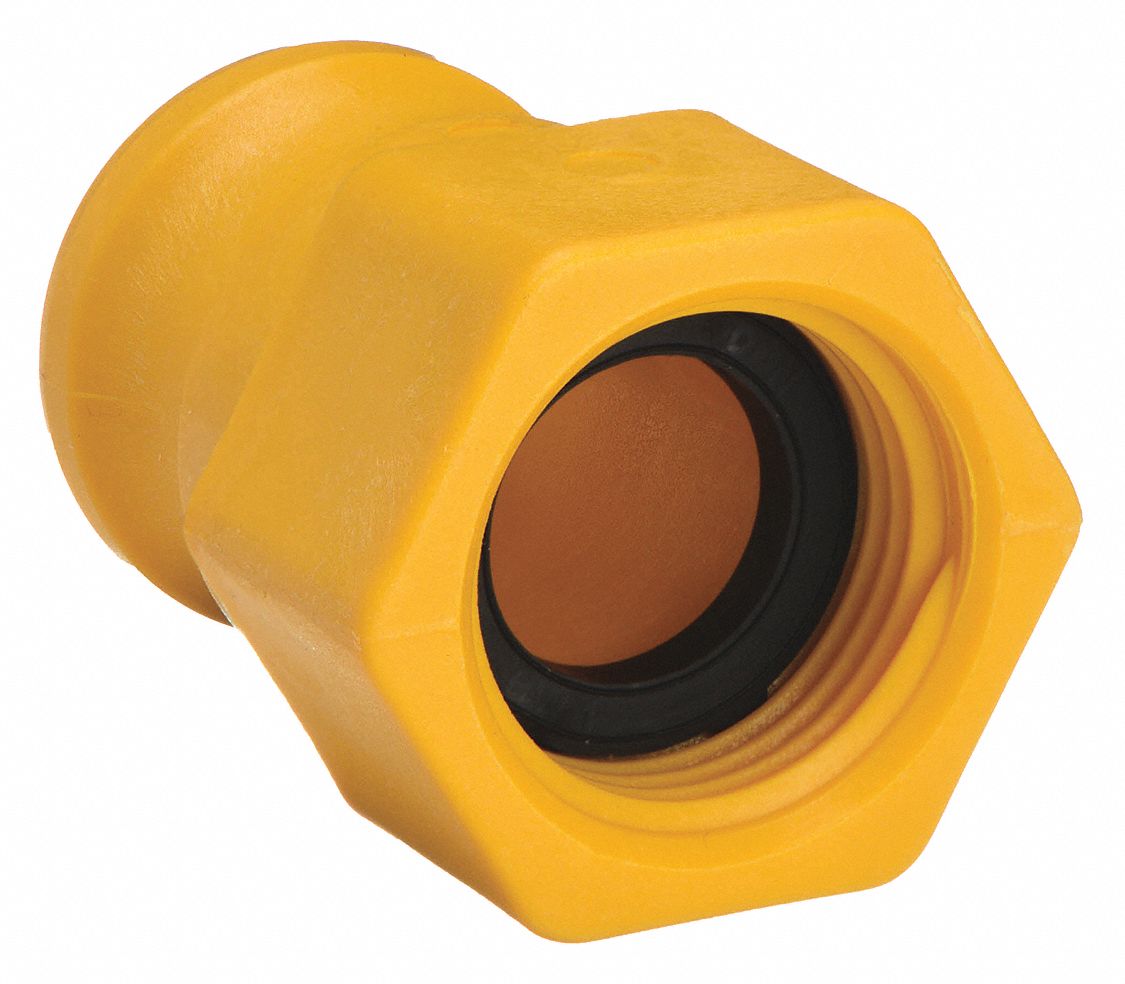 Garden Hose Adapter: 3/4 in x 3/4 in Fitting Size, Male x Female, GHT x GHT