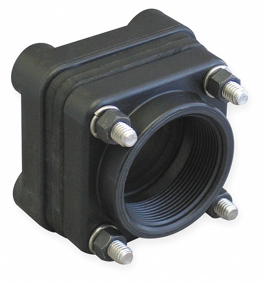 BOLTED BULKHEAD TANK FLANGE: GLASS REINFORCED POLYPROPYLENE BODY, EPDM GASKET