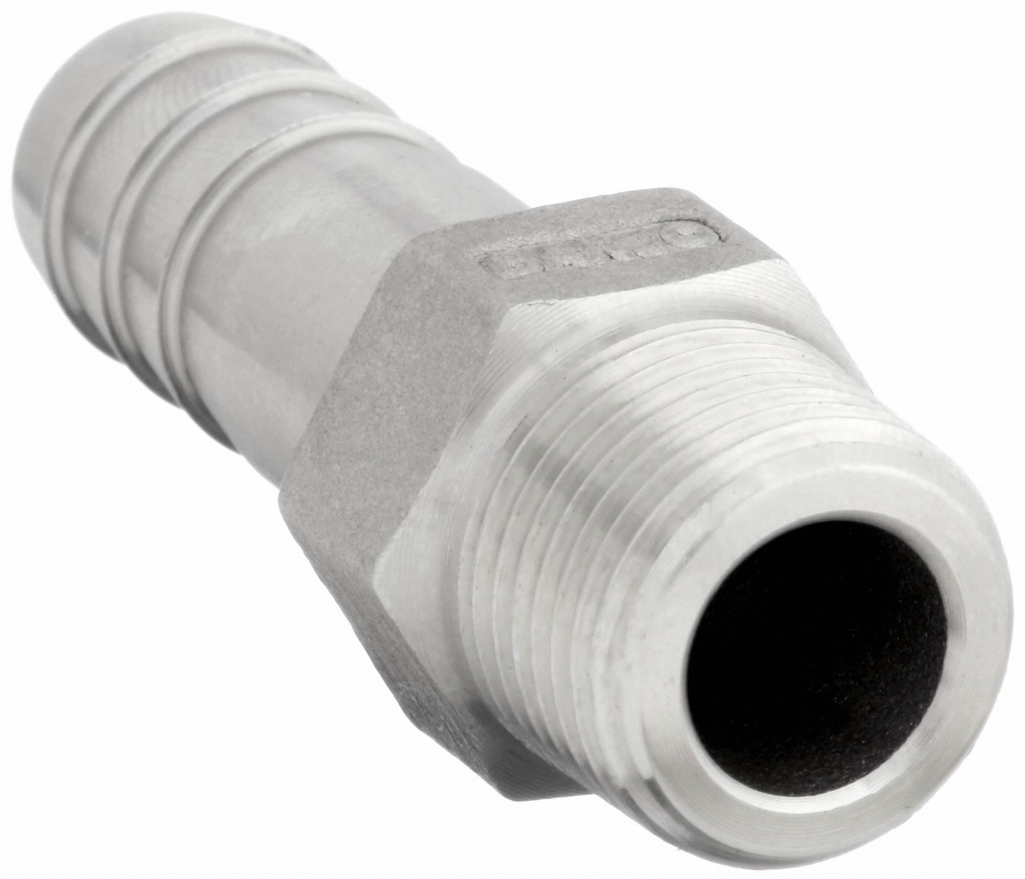 GRAINGER APPROVED Barbed Hose Fitting, Fitting Material 316 Stainless