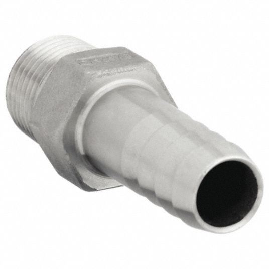 Barbed Hose Fitting: M27 x 2 x 1 ID Hose, Elbow