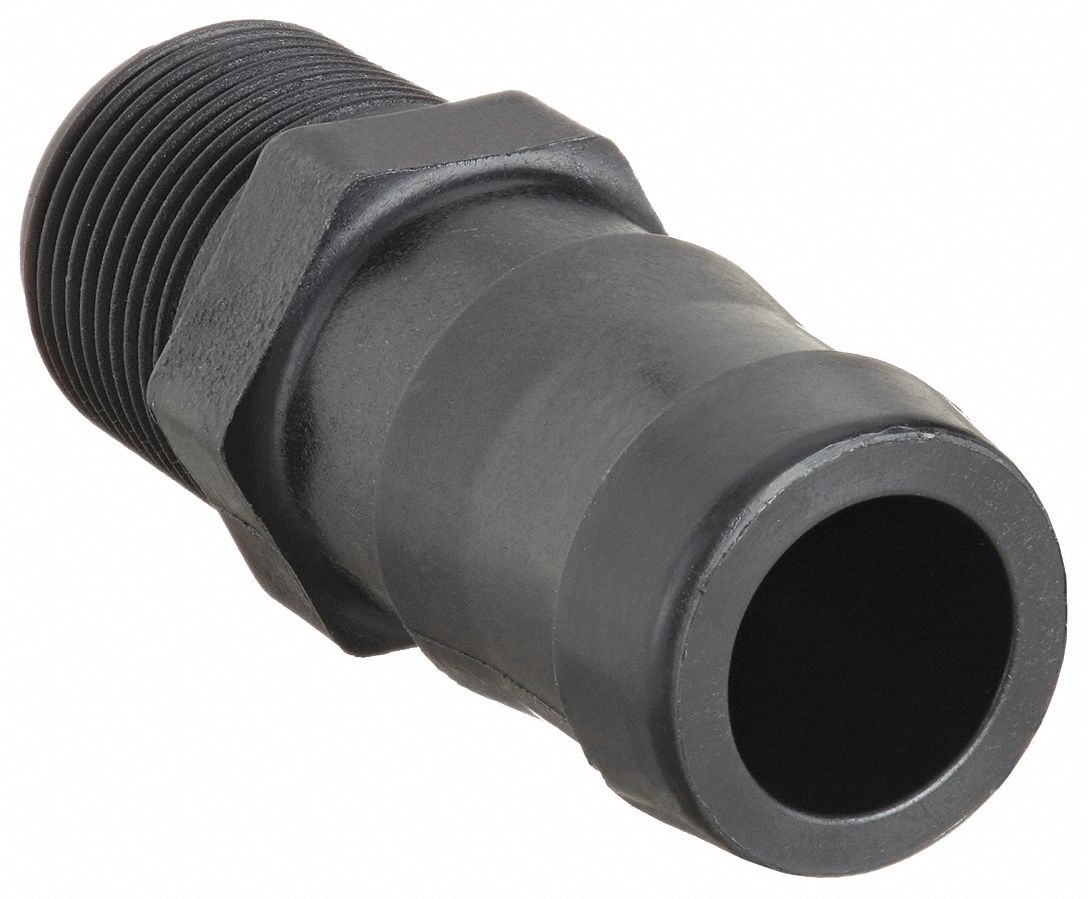 BARBED HOSE FITTING, FOR 1¼ IN HOSE ID, HOSE BARB X NPT, 1¼ X 1 IN FITTING