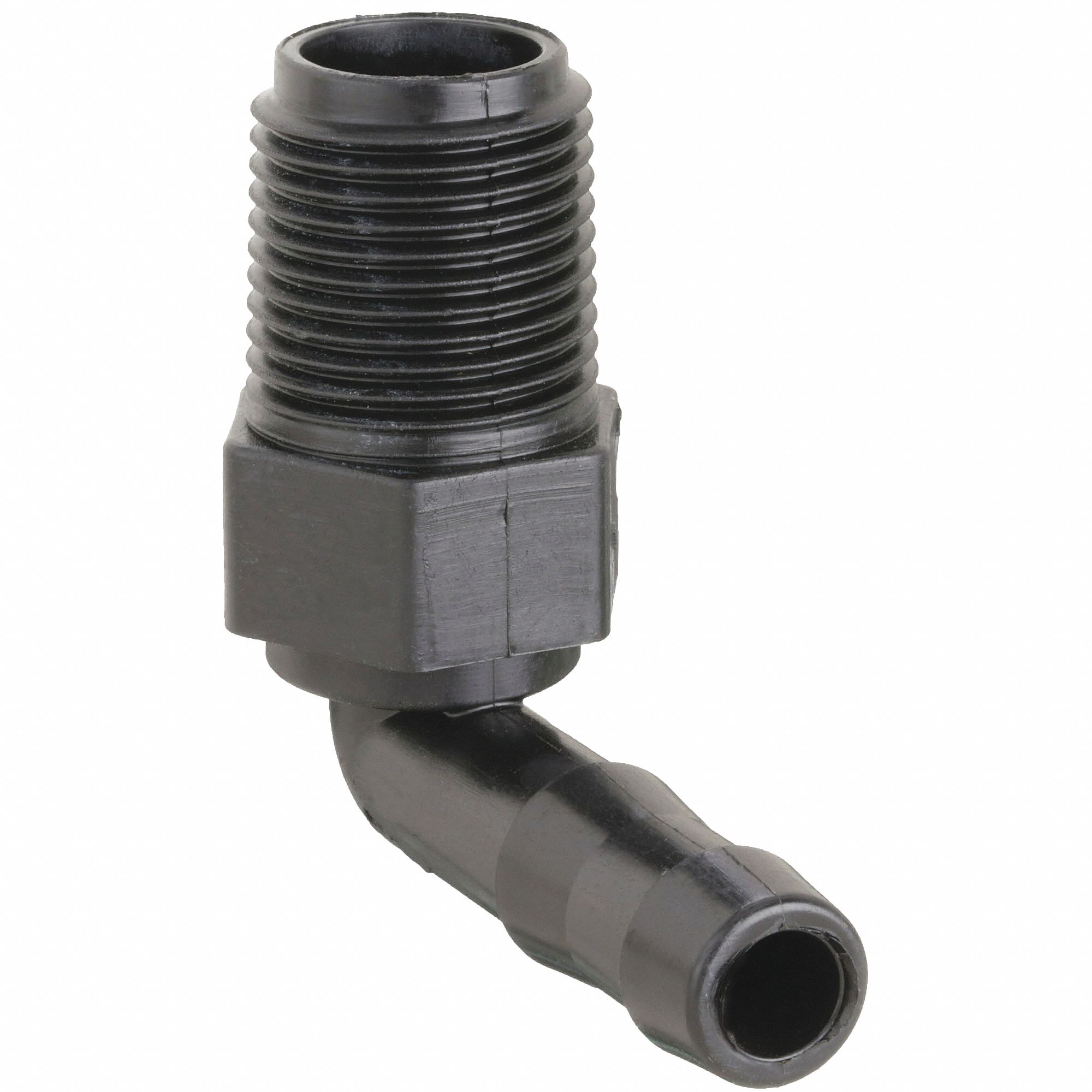 BARBED HOSE FITTING, FOR ¼ IN HOSE ID, HOSE BARB X NPT, ¼ X ¼ IN FITTING, HEX