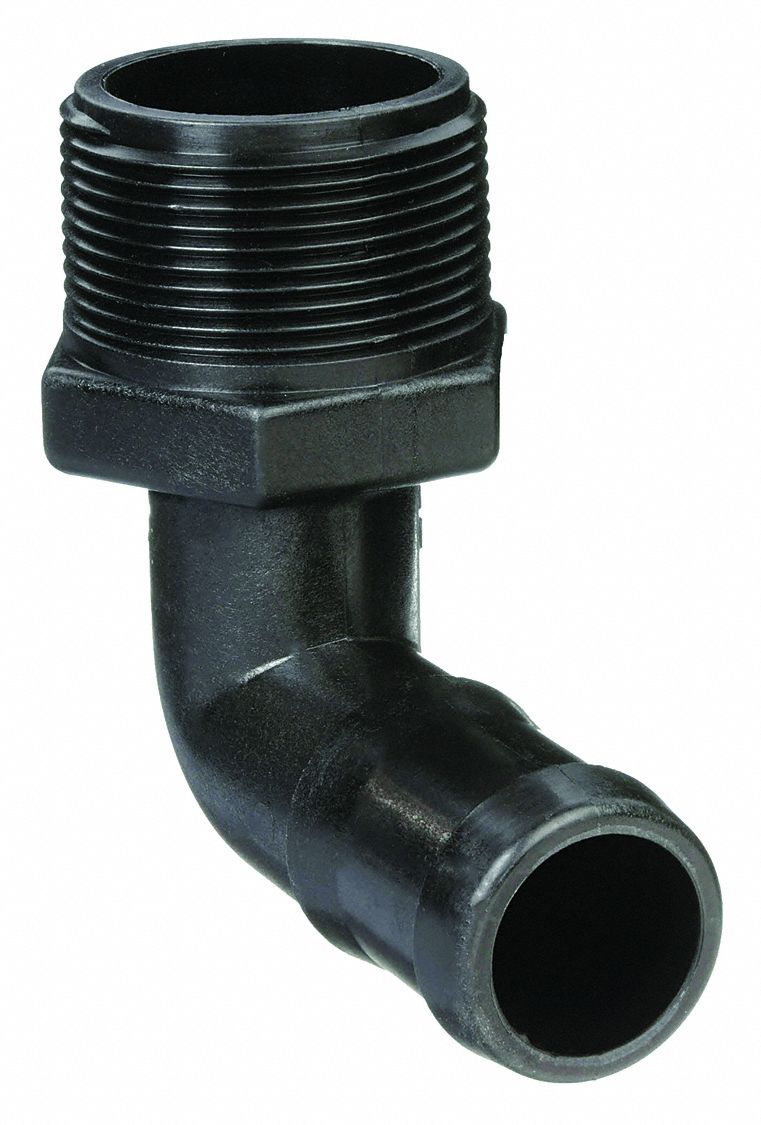 BARBED HOSE FITTING, FOR 1 IN HOSE ID, HOSE BARB X NPT, 1¼ X 1 IN FITTING, HEX