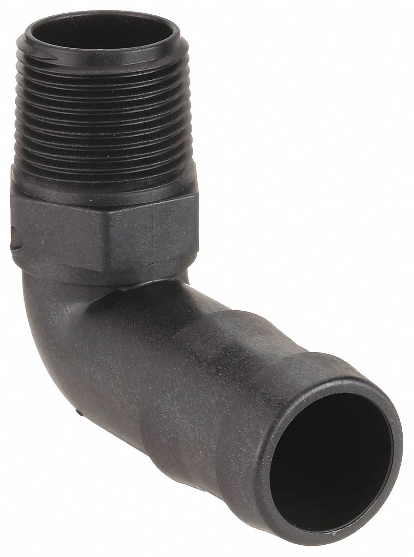 BARBED HOSE FITTING, FOR ½ IN HOSE ID, HOSE BARB X NPT, ½ X ¼ IN FITTING, HEX