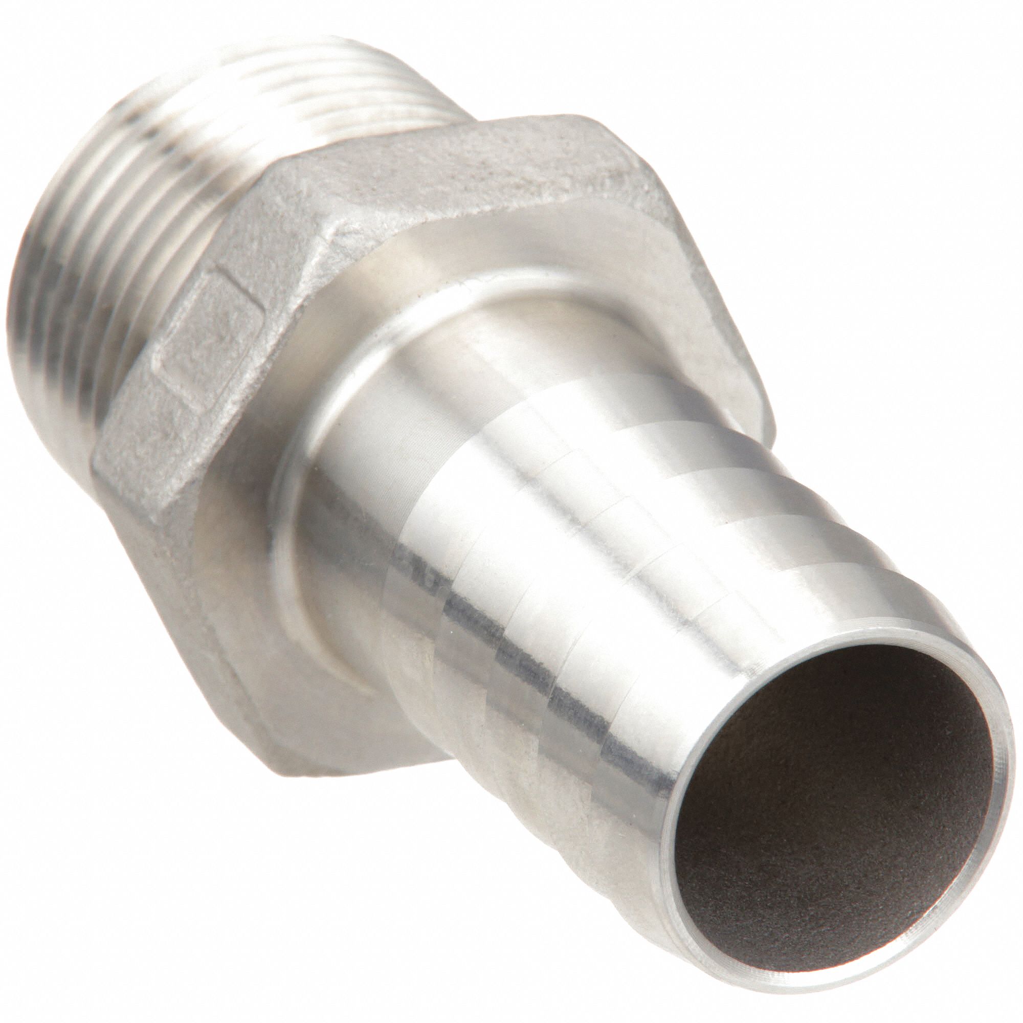 BARBED HOSE FITTING, FOR ¾ IN HOSE ID, HOSE BARB X NPT, MALE X MALE, HEX