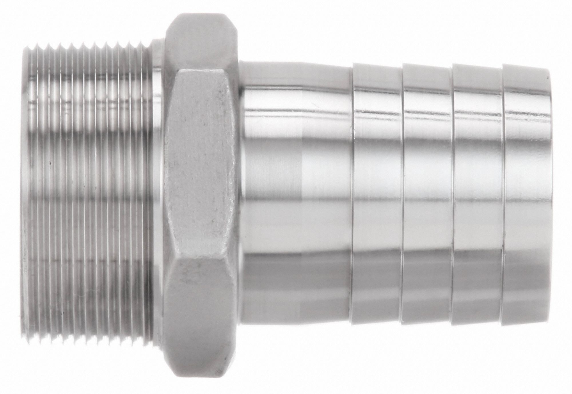 GRAINGER APPROVED Barbed Hose Fitting, Fitting Material 316 Stainless