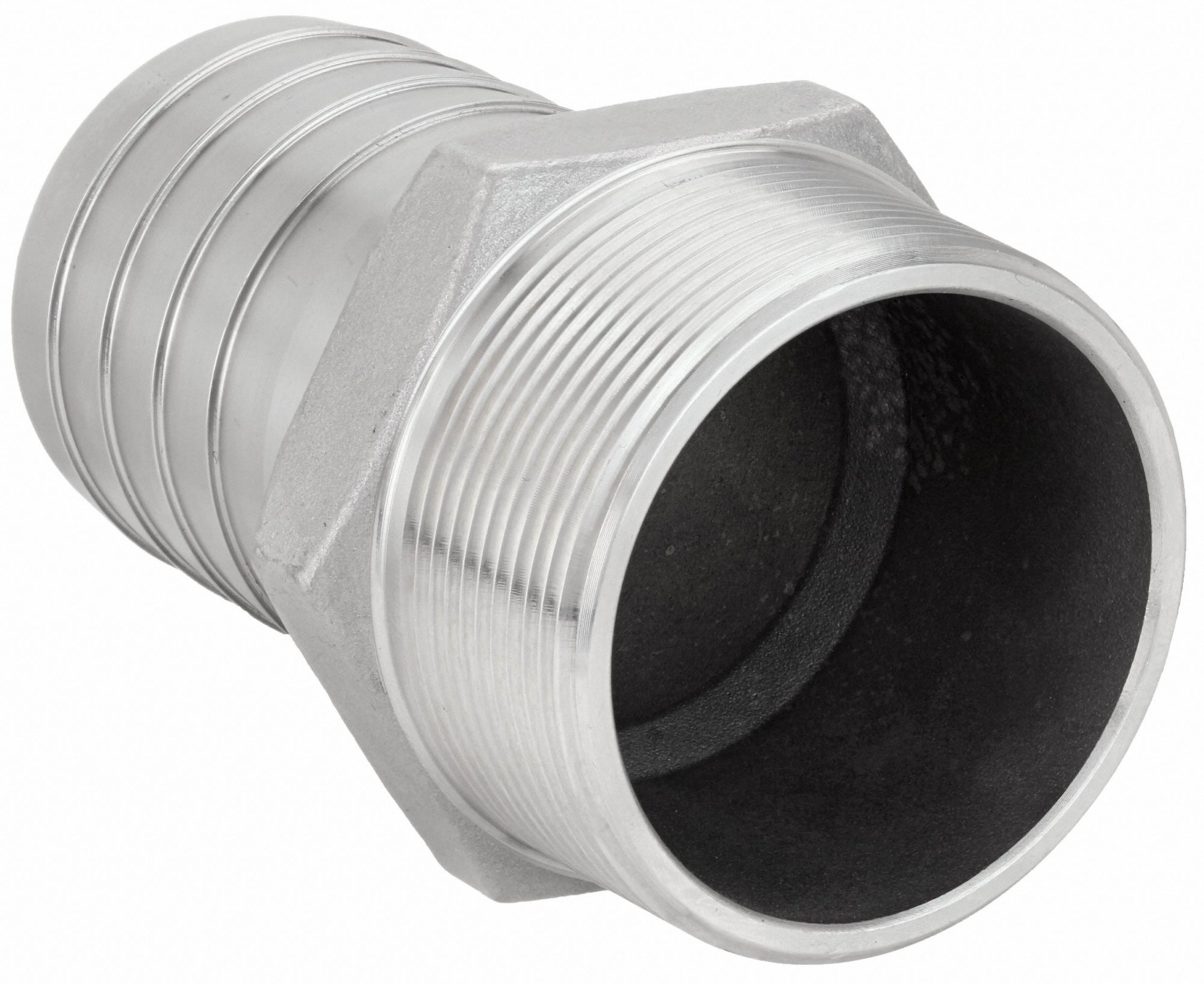 GRAINGER APPROVED Barbed Hose Fitting, Fitting Material 316 Stainless