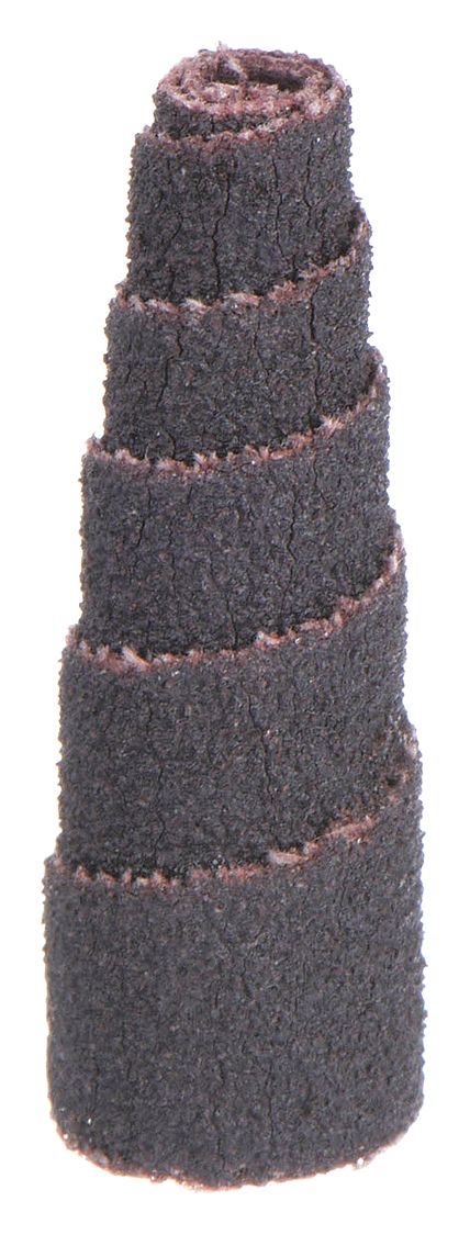 Cartridge Roll: Tapered, 1/2 in Dia x 1 1/2 in L, 1/8 in Pilot, Aluminum Oxide, 120 Grit, R228
