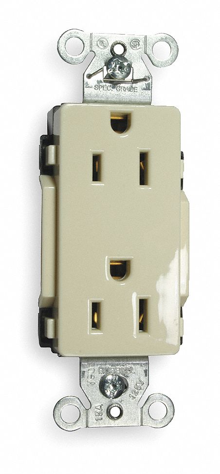 DECORATOR DUPLEX RECEPTACLE,5-15R,15 A