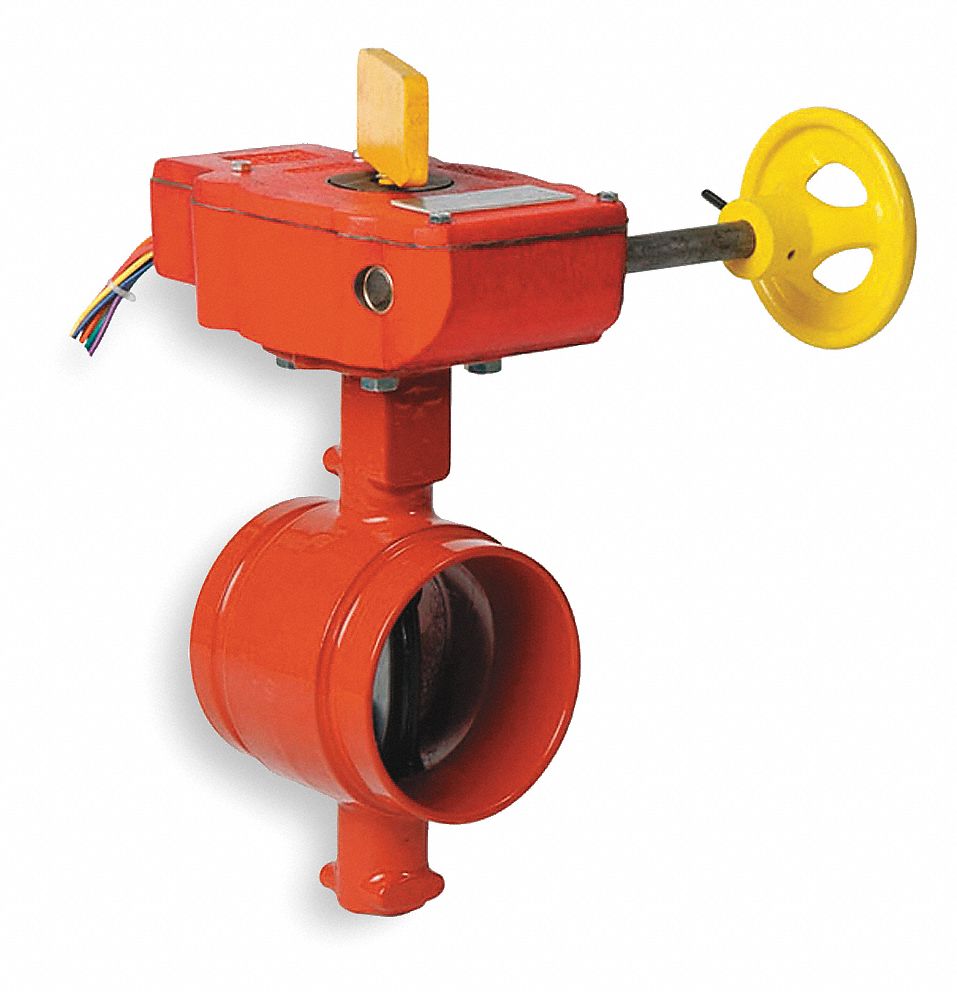 GRUVLOK Grooved-Style Butterfly Valve, Ductile Iron, 300 psi, 4 in Pipe