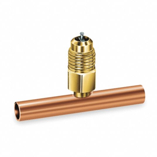 JB INDUSTRIES, 5/8 in ODS, Brass/Copper, 1/4 Access Valve Tee -  3DWY7