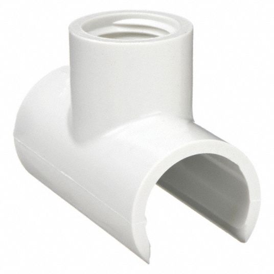 Pvc snap on saddle outlet tee