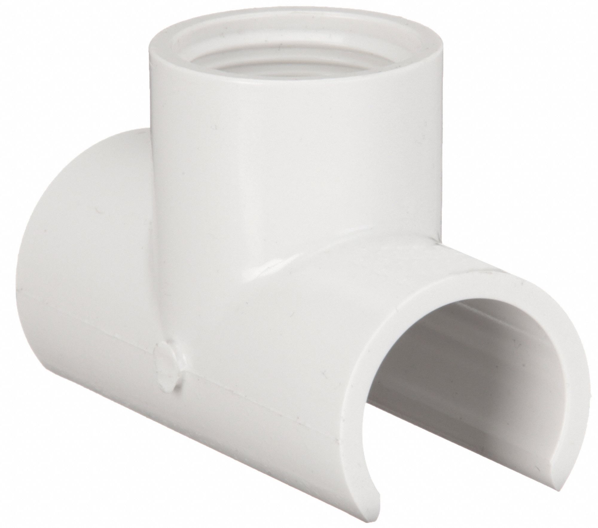 Tee Pipe Fitting: Schedule 40, PVC, 3/4 in x 3/4 in x 3/4 in Size, Threaded x Socket x Threaded