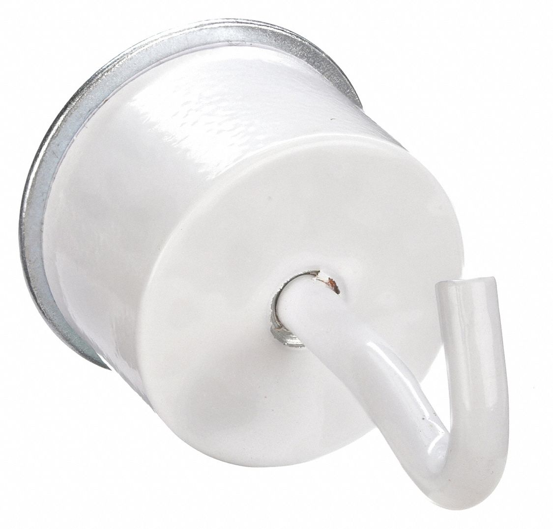 MAGNETIC HOOK,NEODYMIUM,WHITE,24 LBS.