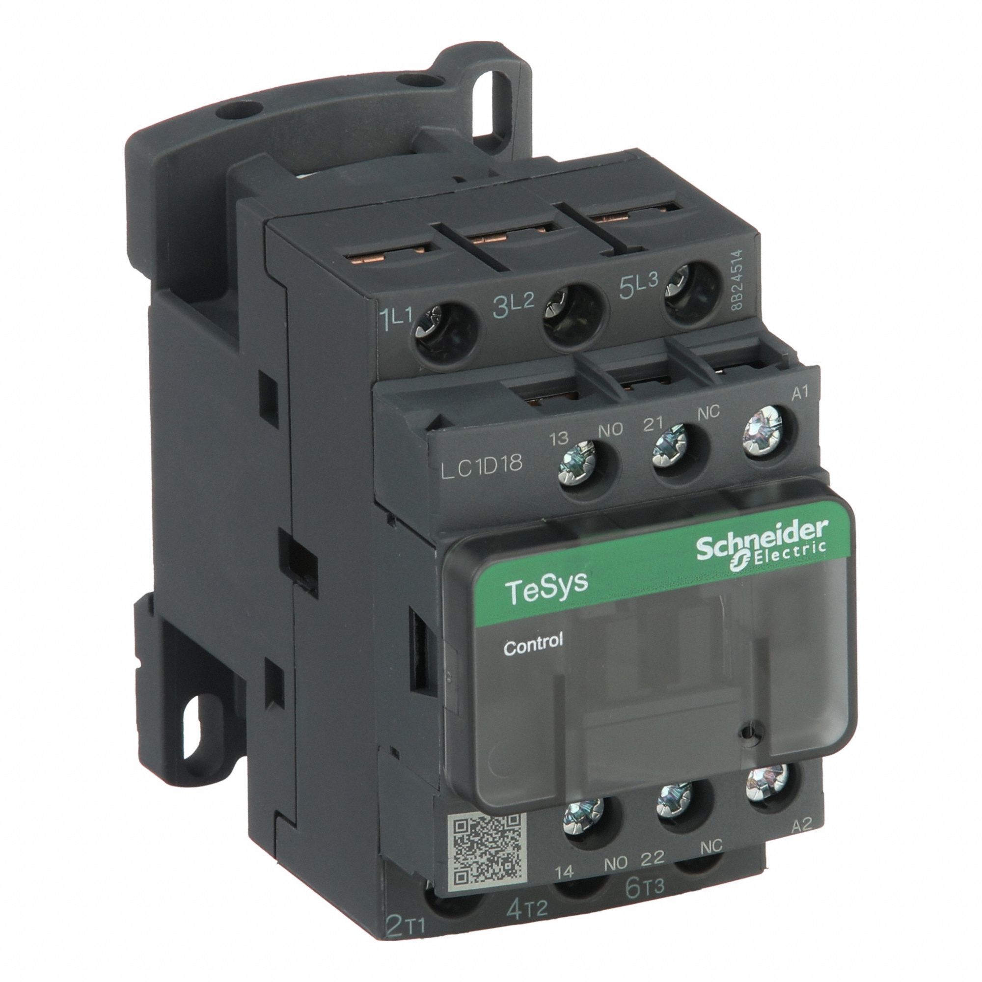 IEC Magnetic Contactor: Non-Reversing, 3 Poles, 3NO Contacts, 18 A, 120V AC Coil