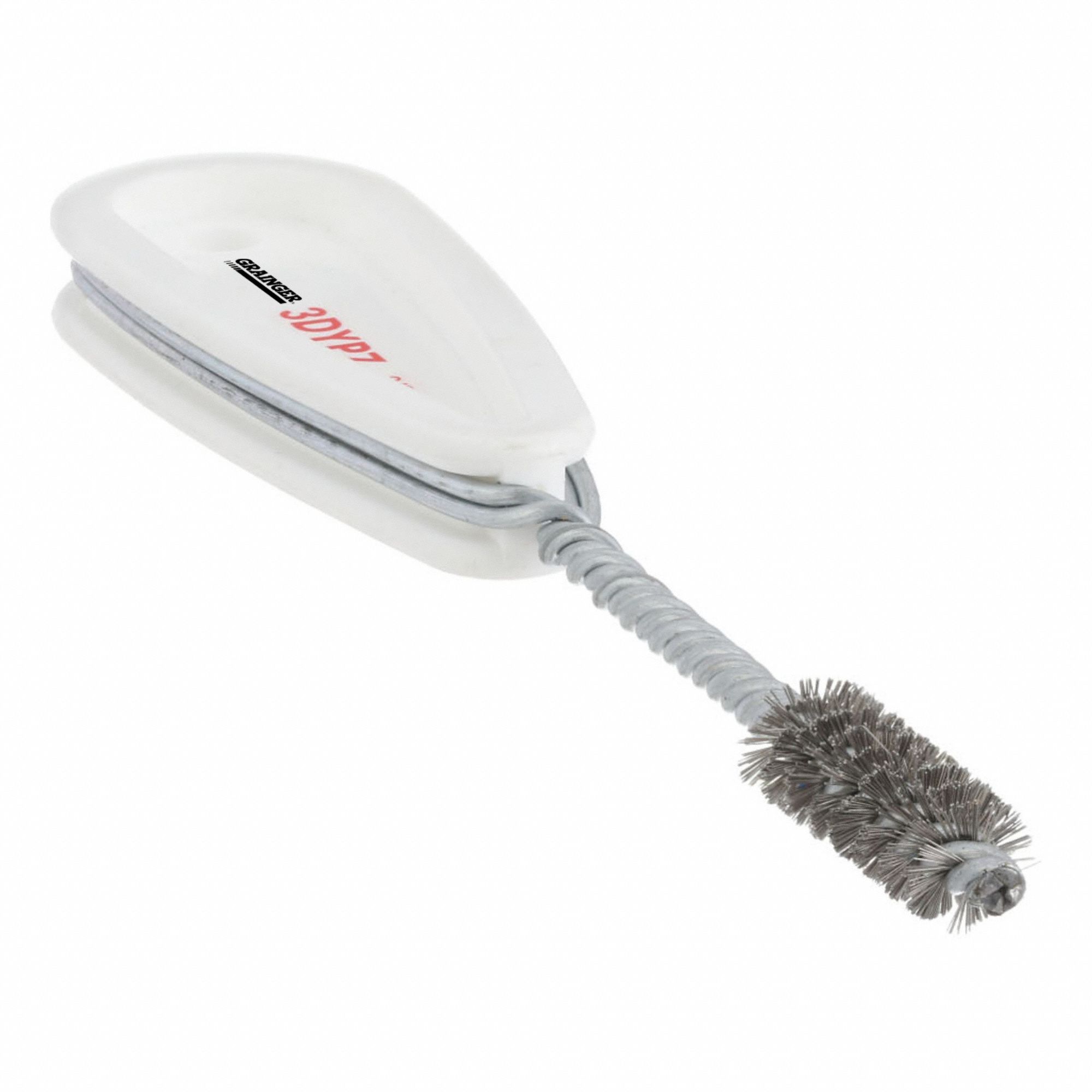 Fitting Brush: 3/8 in Overall Dia, For 3/8 in Tube Dia - Max, Stainless Steel, Double Spiral