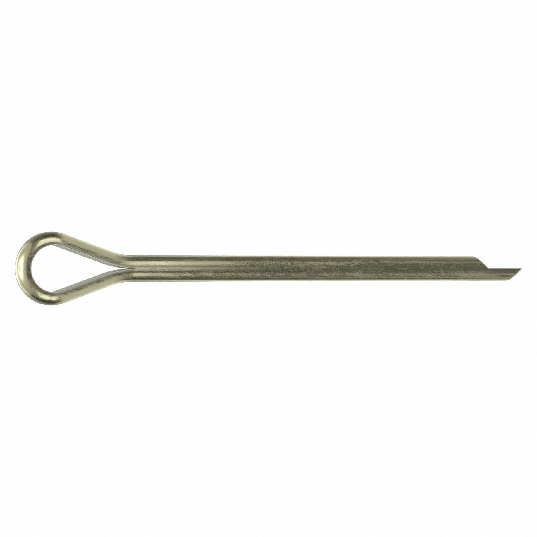 Cotter Pin, 0.156 in dia, 2.25 in L, PK50: Extended Prong, Inch, 5/32 in Pin Dia, Brass, Plain, 50 PK