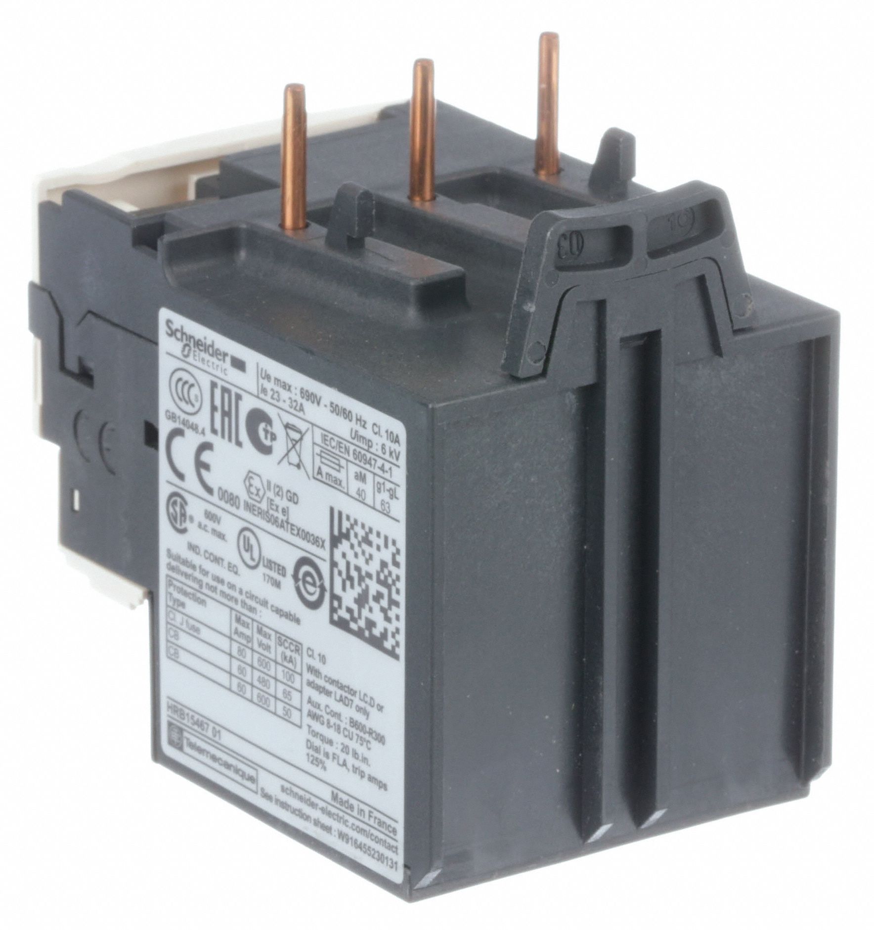 SCHNEIDER ELECTRIC IEC Style Overload Relay, Mfr. Series LC1D25 to