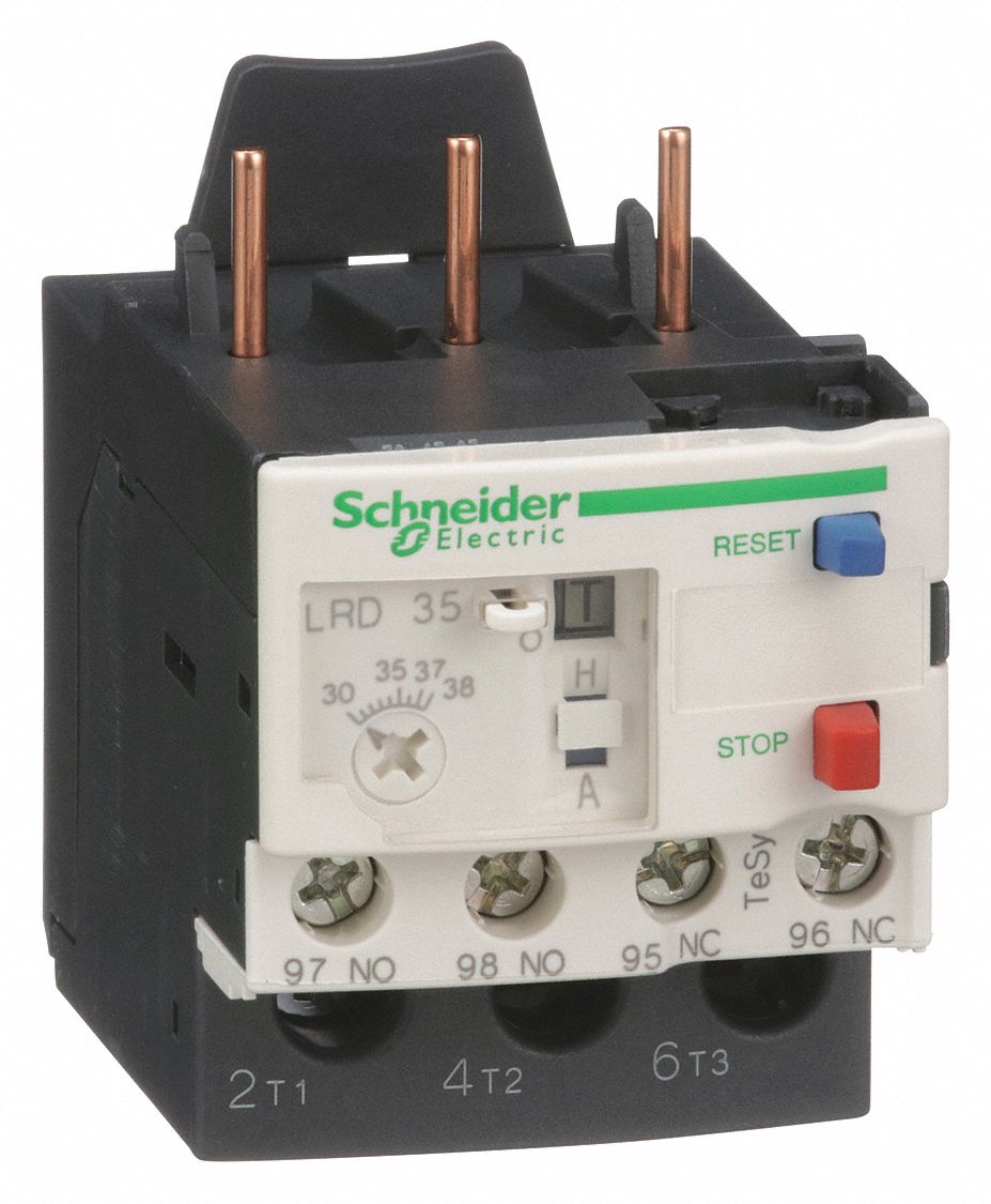 Overload Relay: Thermal Protection, 3 Poles, 1NO/1NC, Phase Loss Sensitivity, 30 A – 38 A