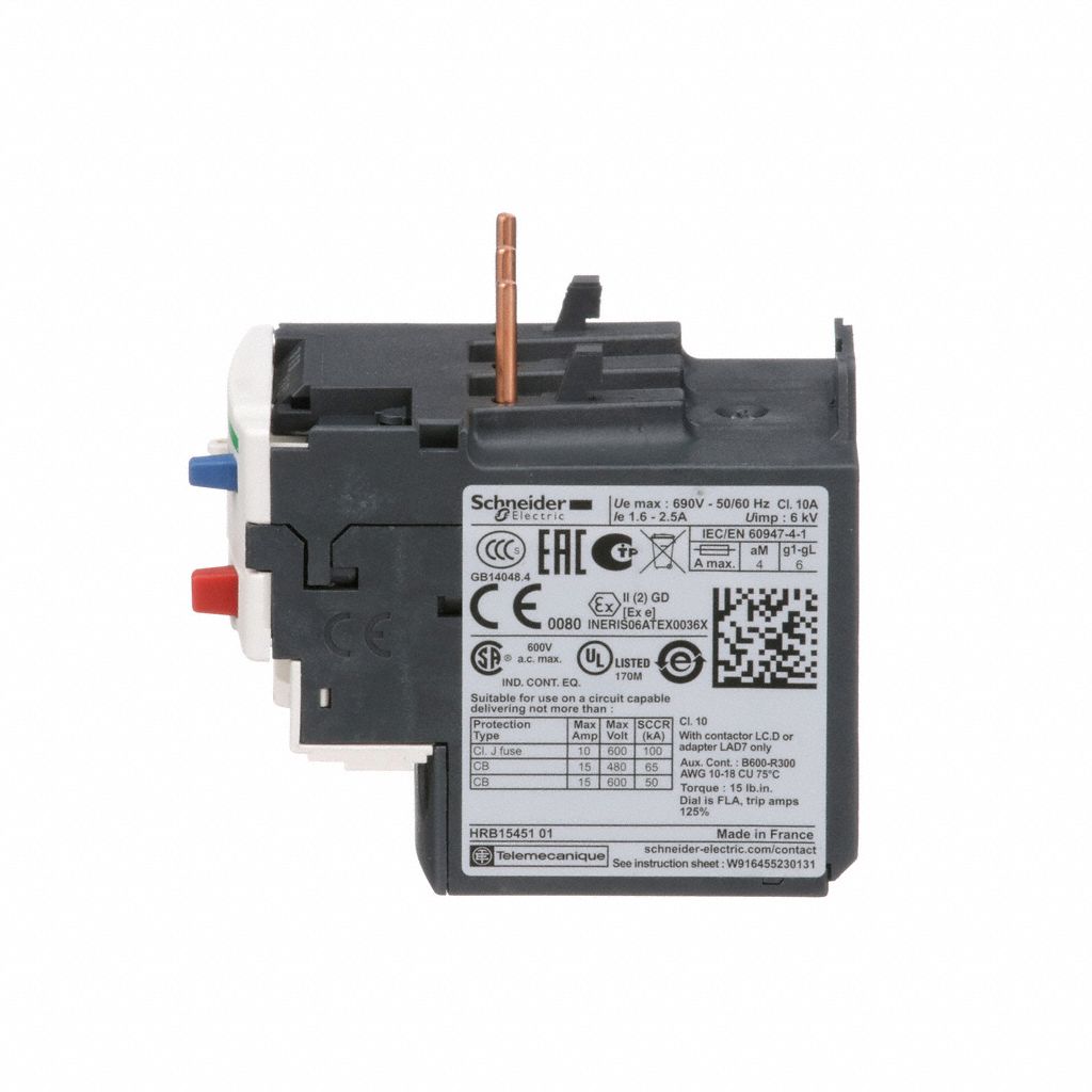 SCHNEIDER ELECTRIC Overload Relay 1.60 to 2.50A, 10, 3 Poles