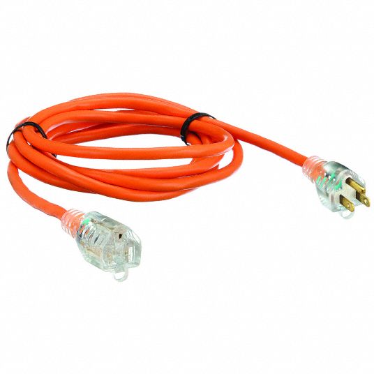 Watson AC Power Extension Cord (16 AWG, Orange, 10') ACE16-10OU