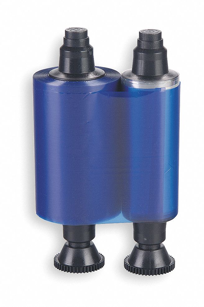 ID Card Printer Ribbon: Monochrome, 1, 000 Prints per Roll, 1 1/2 in Overall Ht, 3 1/2 in Overall Wd