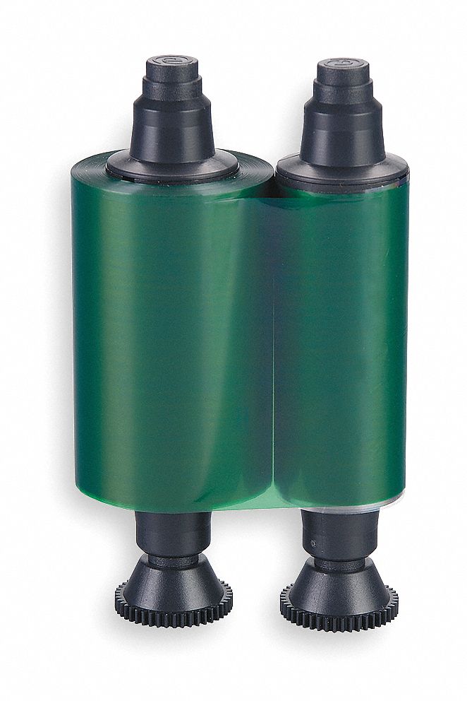 ID Card Printer Ribbon: Monochrome, 1, 000 Prints per Roll, 1 1/2 in Overall Ht, 3 1/2 in Overall Wd