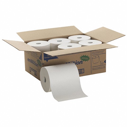 1 Roll of 800 White Georgia-Pacific enMotion 894-60-1 800 Length x 10 Width High Capacity Touchless Roll Towel 