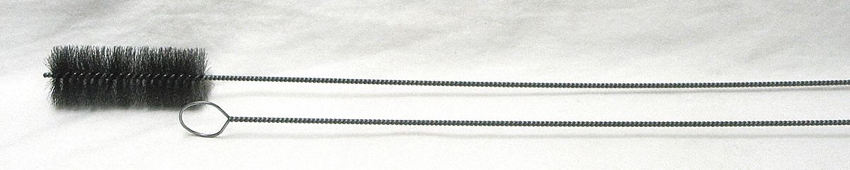 BOILER BRUSH, 1½ IN DIA, CARBON STEEL BRISTEELE, SINGLE SPIRAL, SINGLE STEM, 4 IN BRUSH L