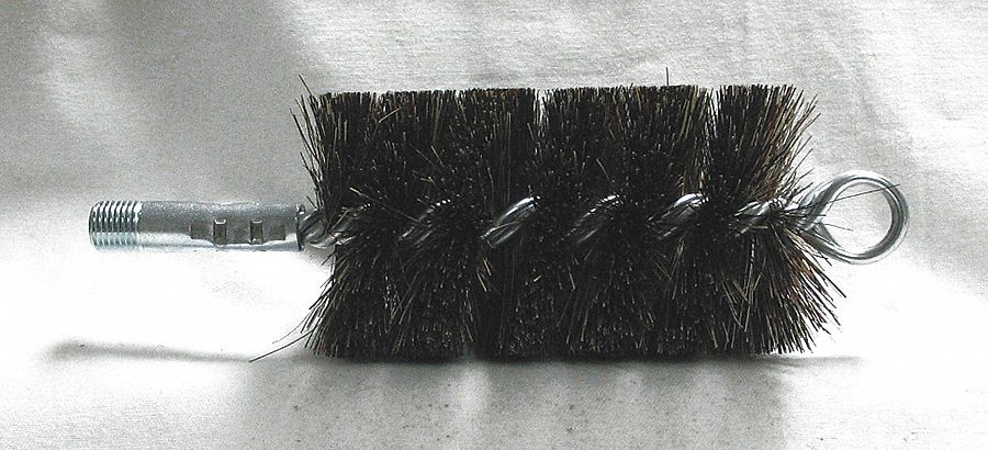 FLUE BRUSH, ¼ IN MALE, 2½ IN DIAMETER, 4½ IN BRUSH L, 7½ IN OVERALL L, TAMPICO
