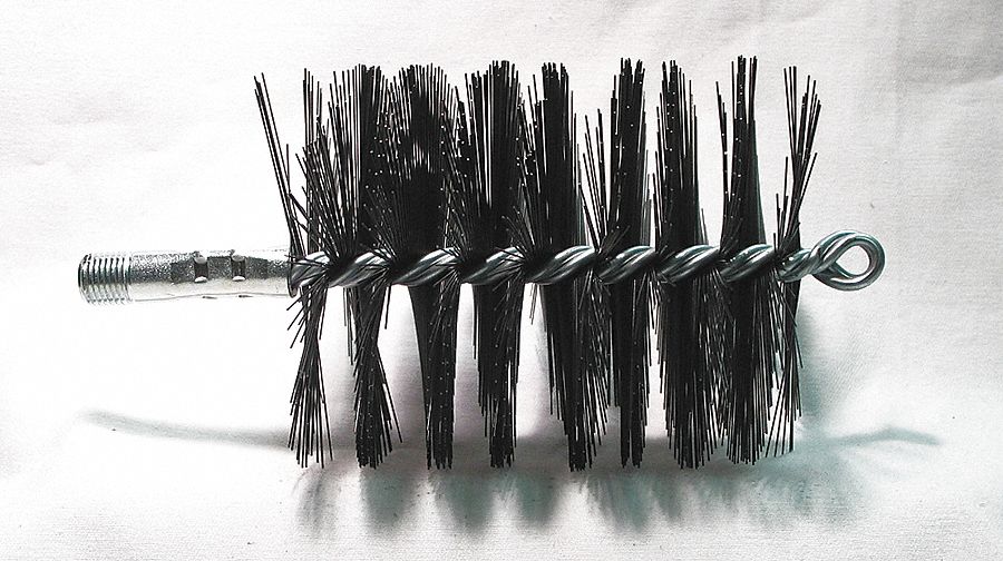 Flue Brush, Dia 4, 1/4 MNPT, Length 8