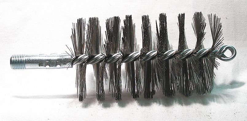 FLUE BRUSH, ¼ IN MALE THREADED CONNECTION, 2¾ IN DIAMETER, 4½ IN BRUSH L