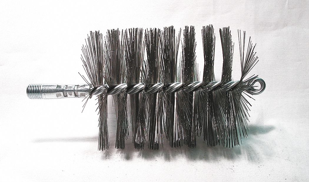 Tough Guy Flue Brush, Dia 4 1/2, 1/4 MNPT, Length 8 3EDL8