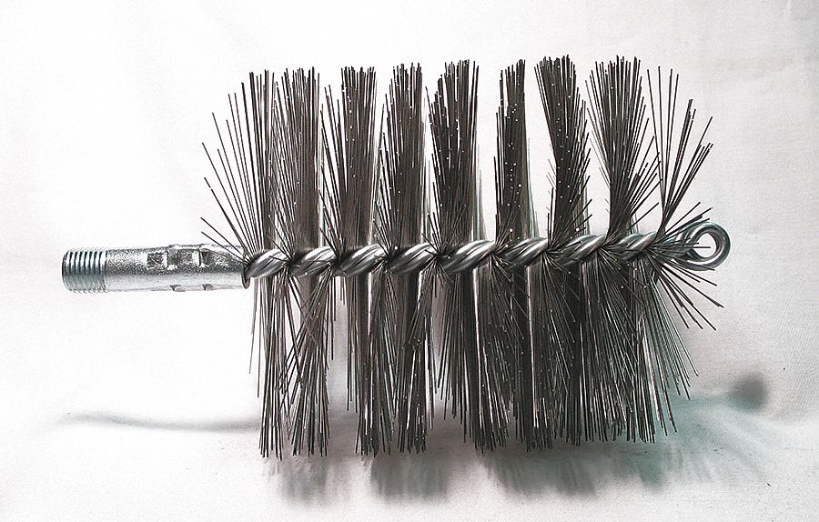 FLUE BRUSH, ¼ IN MALE THREADED CONNECTION, 4¼ IN DIAMETER, 4½ IN BRUSH L