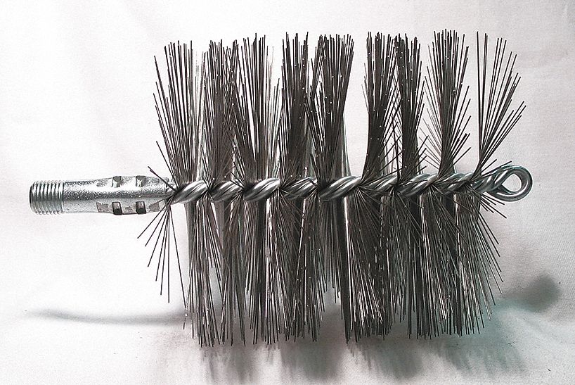 FLUE BRUSH, ¼ IN MALE THREADED CONNECTION, 4½ IN DIAMETER, 4½ IN BRUSH L