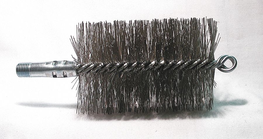 FLUE BRUSH, ¼ IN MALE THREADED CONNECTION, 3¼ IN DIAMETER, 4½ IN BRUSH L