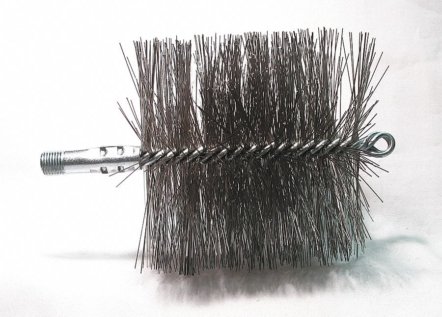 FLUE BRUSH, ¼ IN MALE THREADED CONNECTION, 4¾ IN DIAMETER, 4½ IN BRUSH L