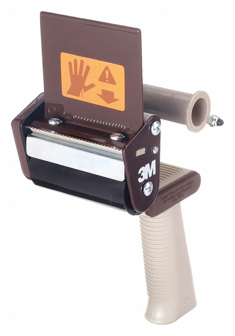 Tape Dispenser: For 3 in Max Tape Wd, For 3 in Tape Core Dia, For 5 1/6 in Max Tape Roll Dia