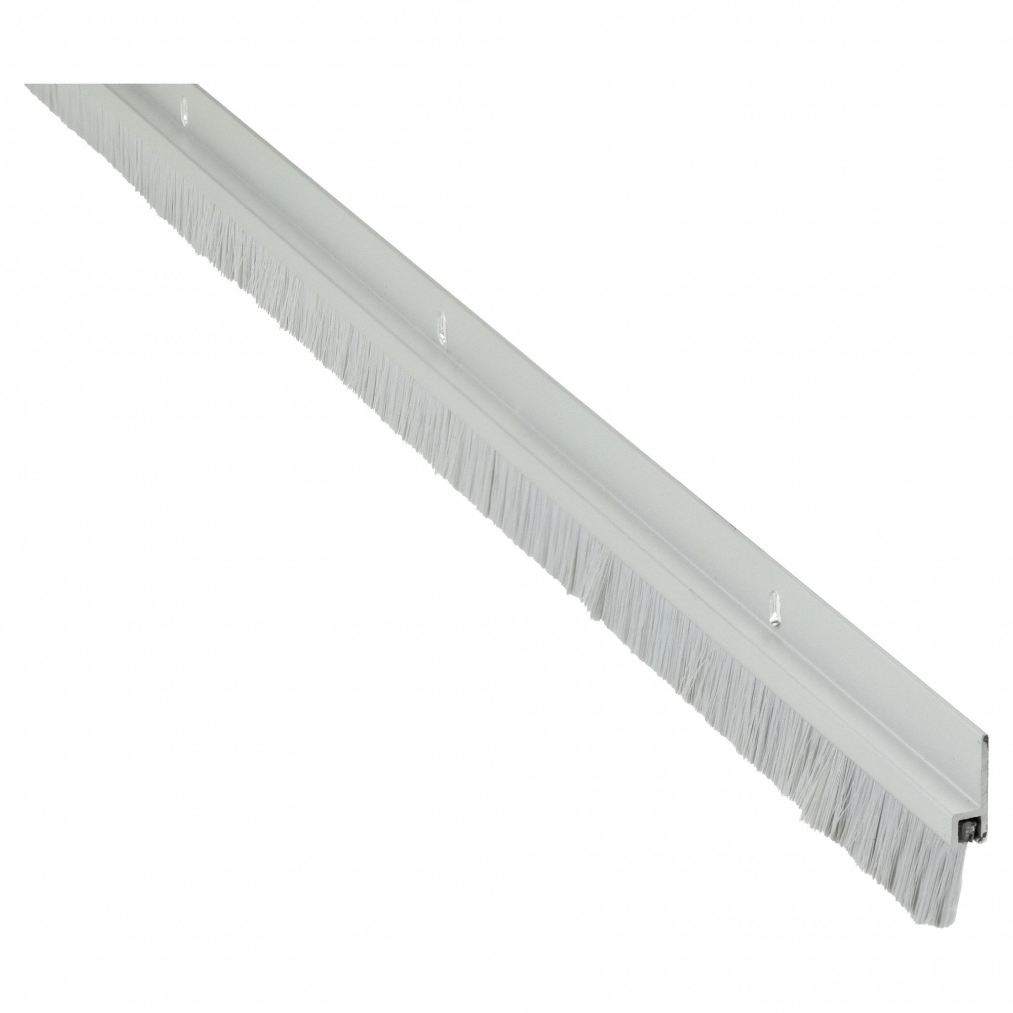 Door Sweep: Brush Insert, Aluminum, 84 in Lg, 1/4 in Wd, Aluminum