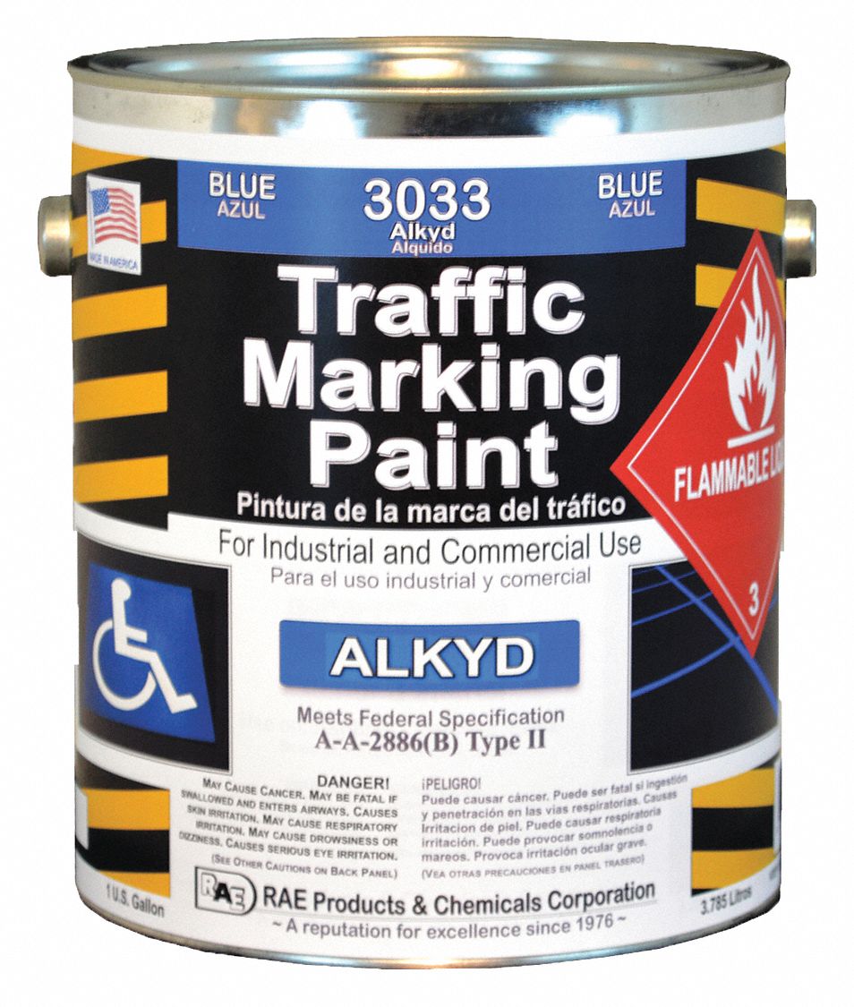 RAE Alkyd SolventBase Traffic Zone Marking Paint, Handicap Blue, 3.78
