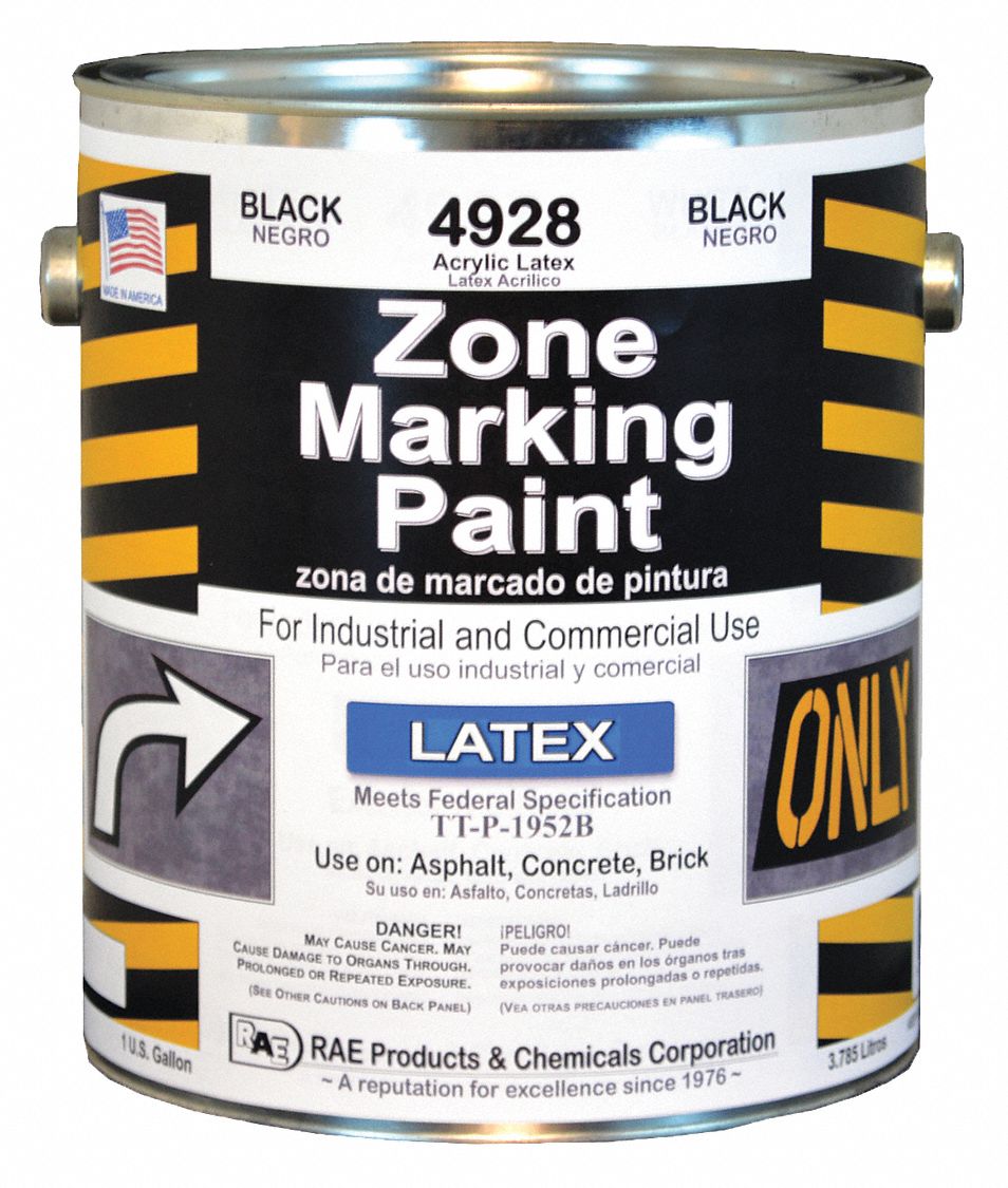 RAE Latex AcrylicBase Traffic Zone Marking Paint, Black, 3.78 L