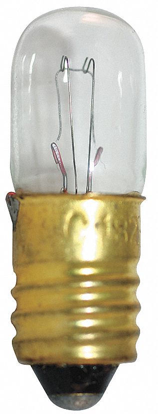 MINIATURE INCANDESCENT BULB, MINIATURE SCREW (E10), (T) TUBULAR, T3¼, 1823, 48V AC