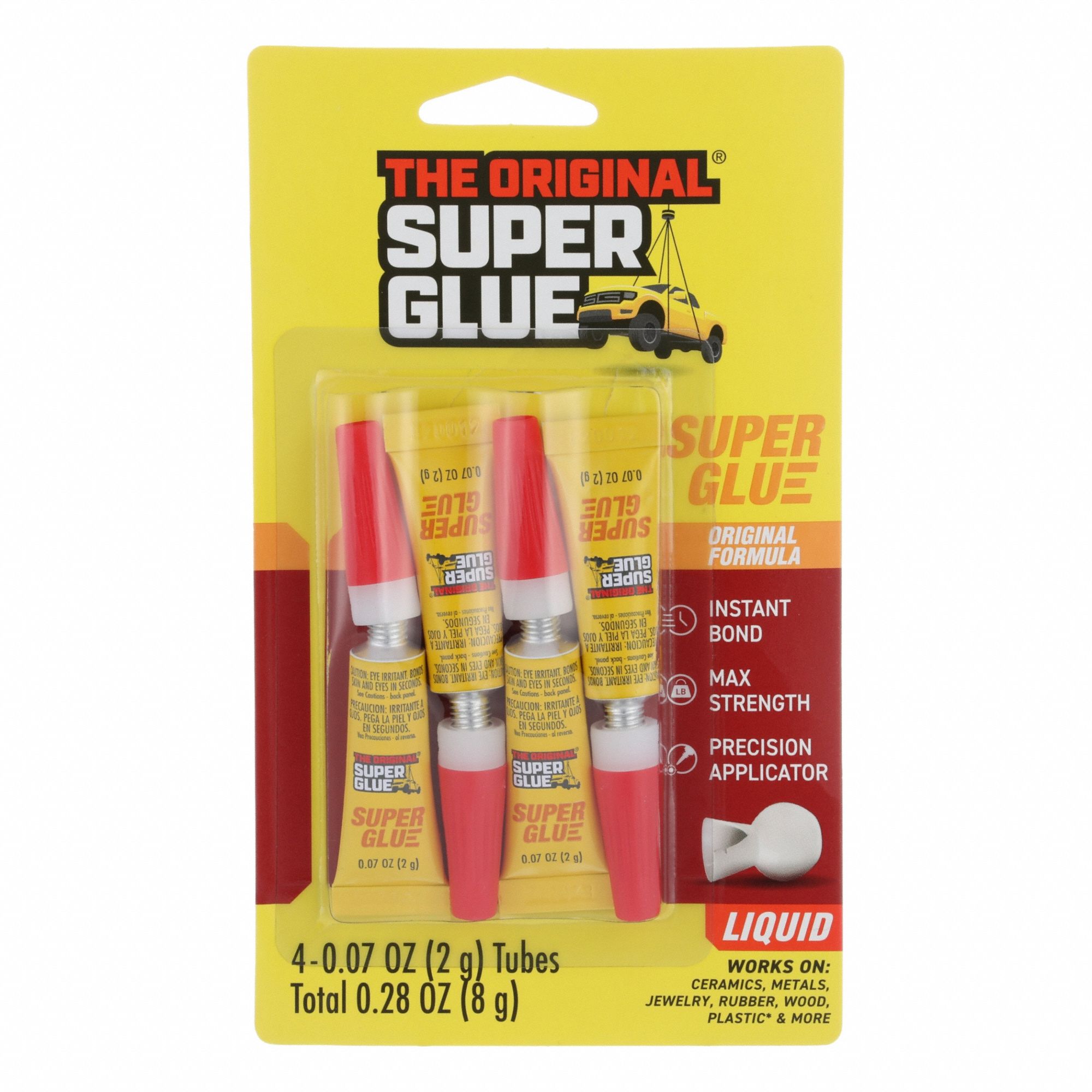 Instant Adhesive: Original, 0.07 fl oz, Tube, Clear, Thin Liquid, 4 PK