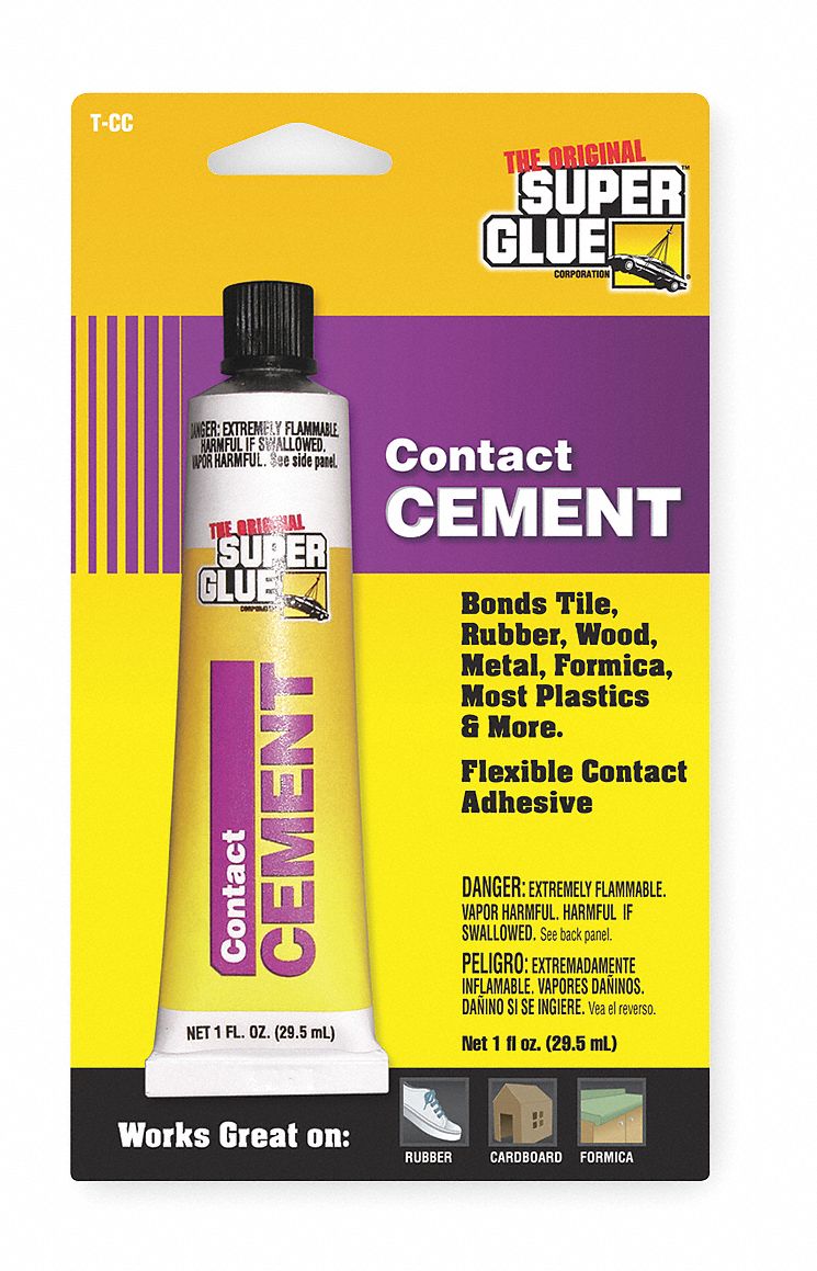 SUPER GLUE 1 oz. Acrylic Contact Cement, Clear - 3EHR7|T-CC48 - Grainger